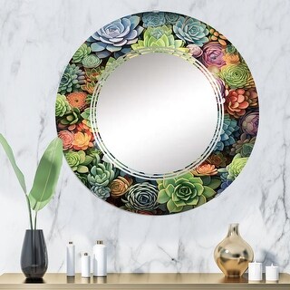 Designart "Green Succulents Botanical Kaleidoscope" Floral & Botanical ...